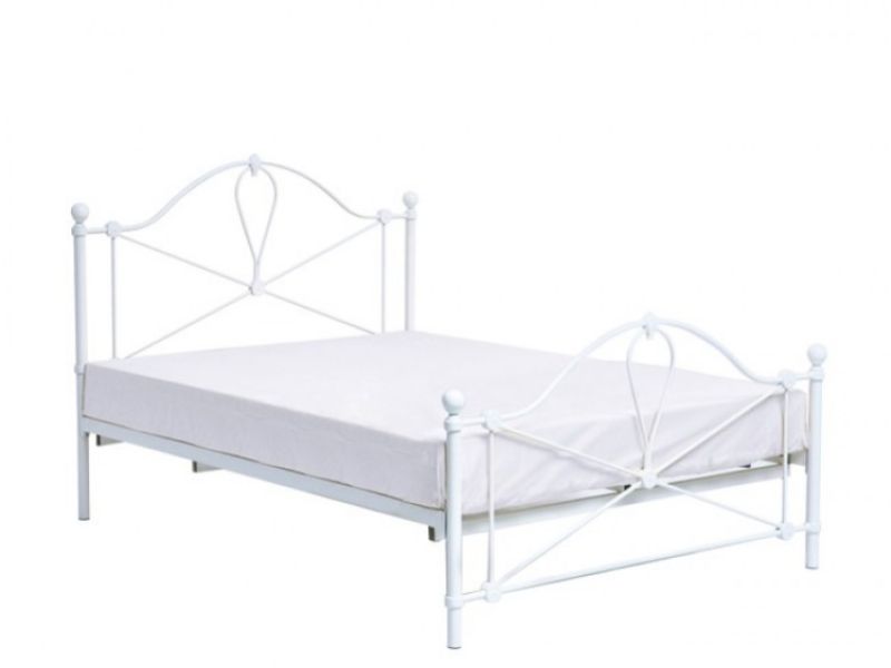 LPD Bronte 4ft6 Double White Metal Bed Frame