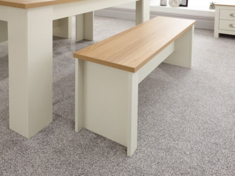 GFW Lancaster 120cm Dining Table with Benches in Cream