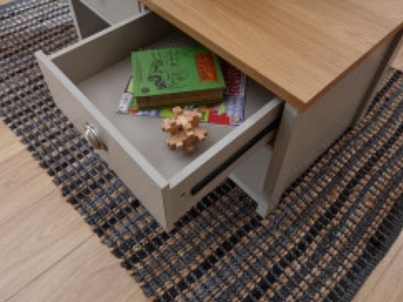 GFW Lancaster 2 Drawer Coffee Table in Grey