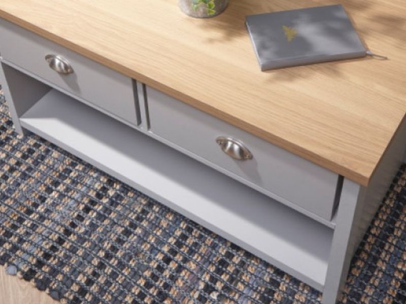 GFW Lancaster 2 Drawer Coffee Table in Grey