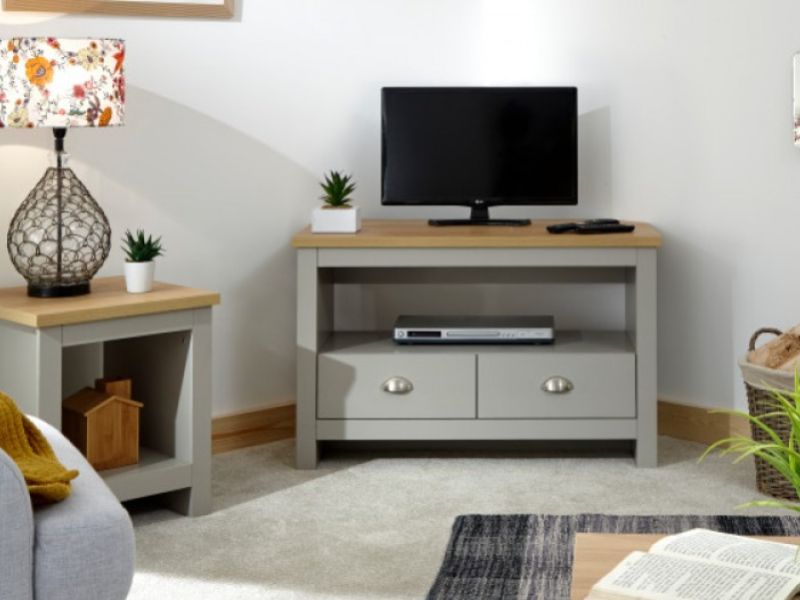 GFW Lancaster Corner TV Unit in Grey