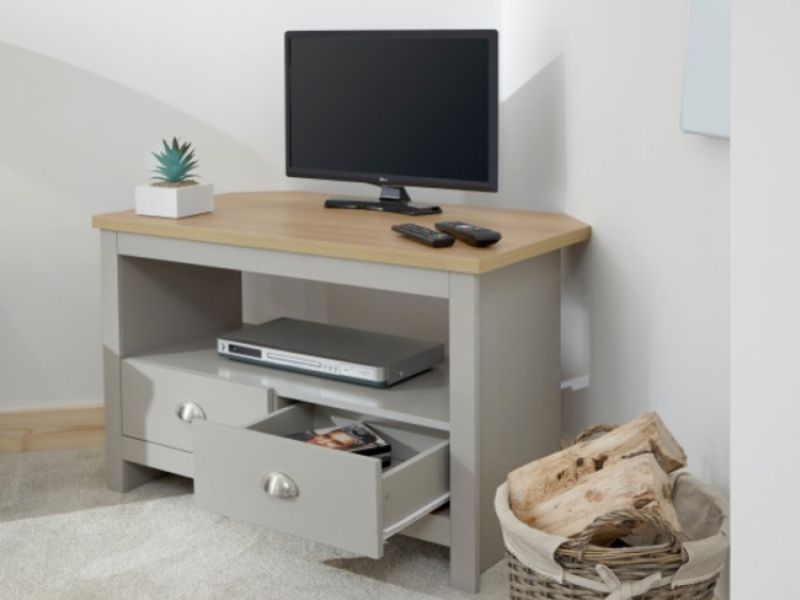 GFW Lancaster Corner TV Unit in Grey