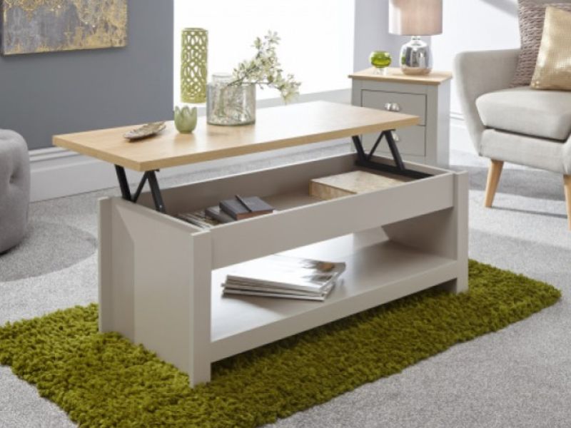 GFW Lancaster Lift Up Coffee Table in Grey