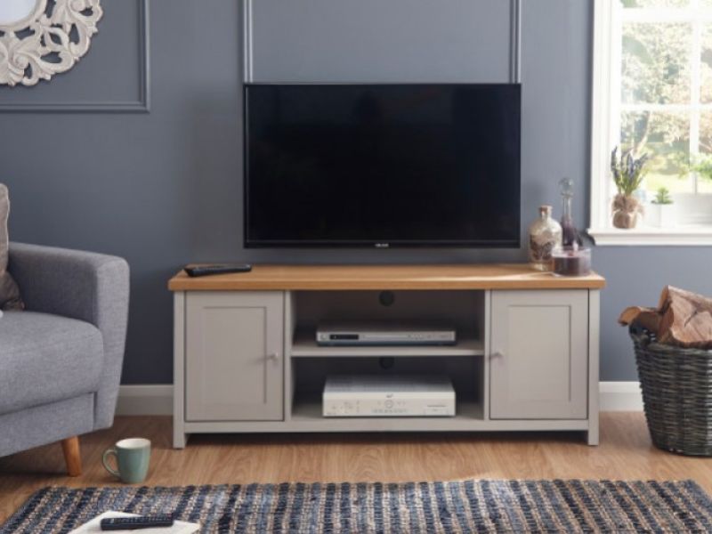 GFW Lancaster Large TV Cabinet in Grey