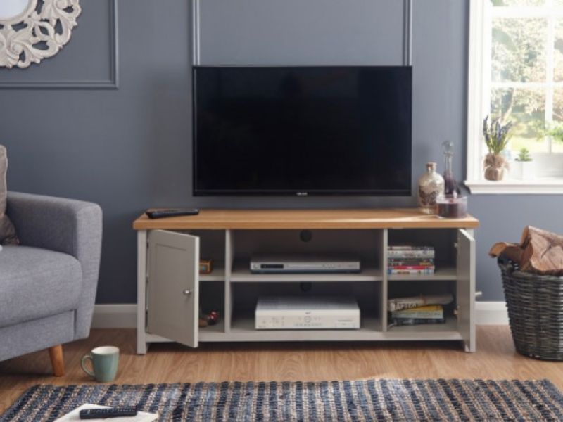 GFW Lancaster Large TV Cabinet in Grey
