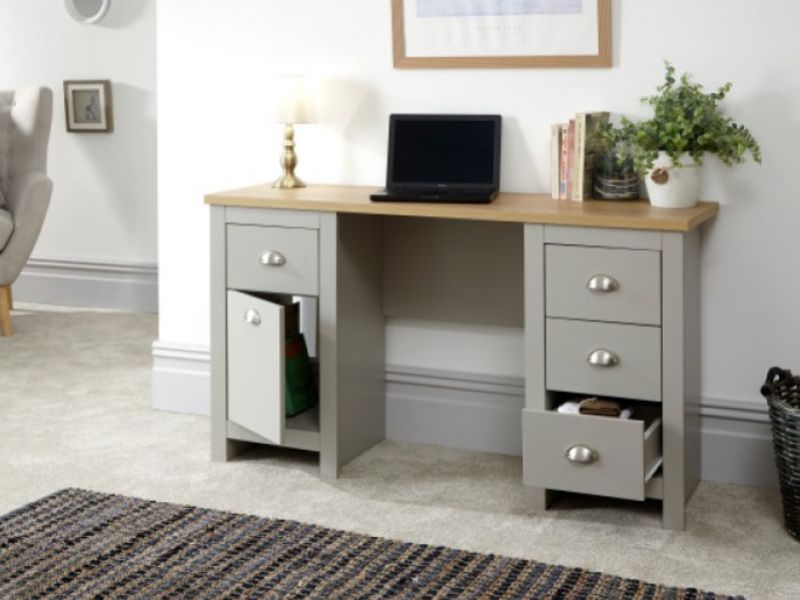 GFW Lancaster Study Desk / Dressing Table in Grey