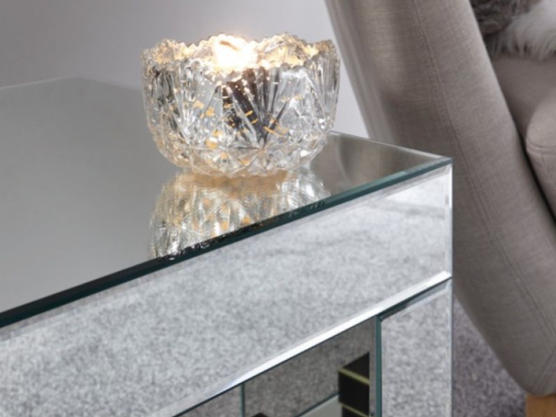 GFW Capri Cube Lamp Table Mirrored