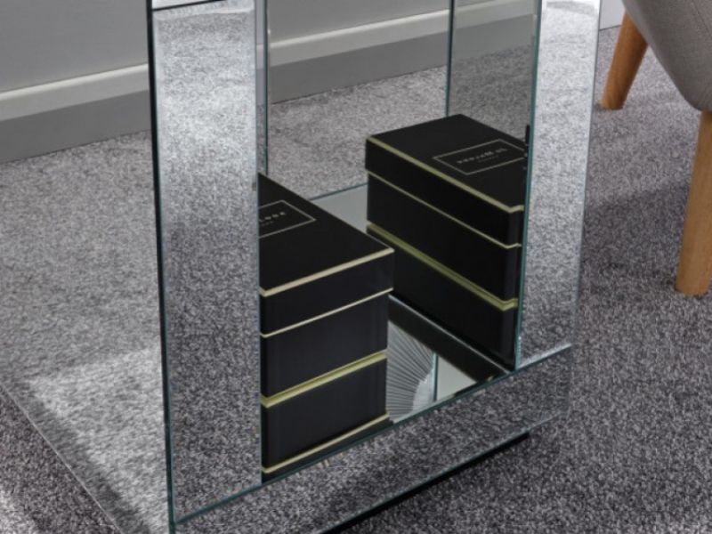 GFW Capri Cube Lamp Table Mirrored