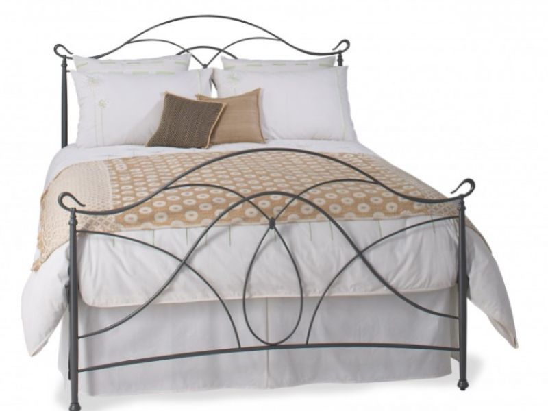 OBC Ardo 4ft Small Double Pewter Metal Headboard