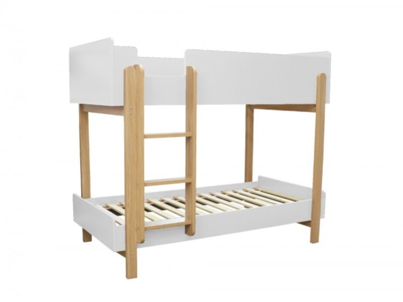 LPD Hero Wooden Bunk Bed In White And Oak