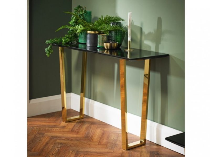 LPD Antibes Black Gloss Console Table