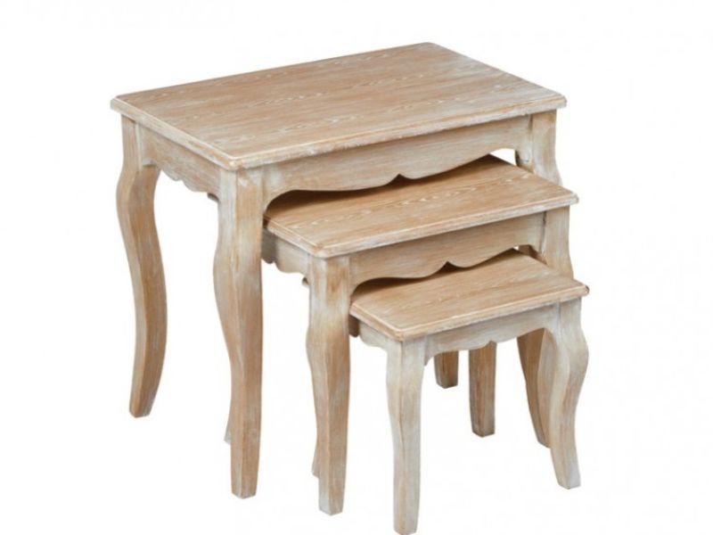 LPD Provence Weathered Oak Finish Nest Of Tables