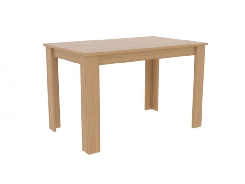 LPD Atlanta Oak Finish Dining Table With 4 Anna Beige Chairs