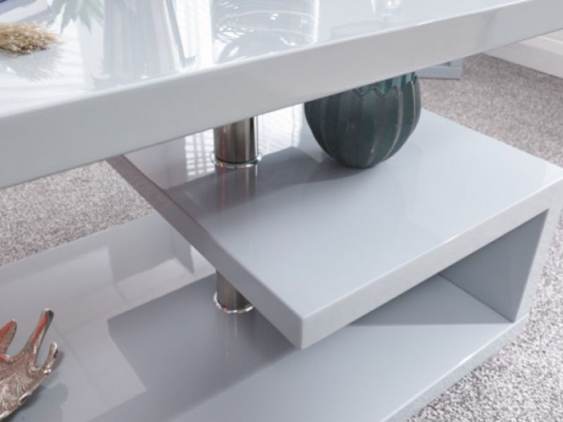 GFW Polar Grey Gloss LED Coffee Table