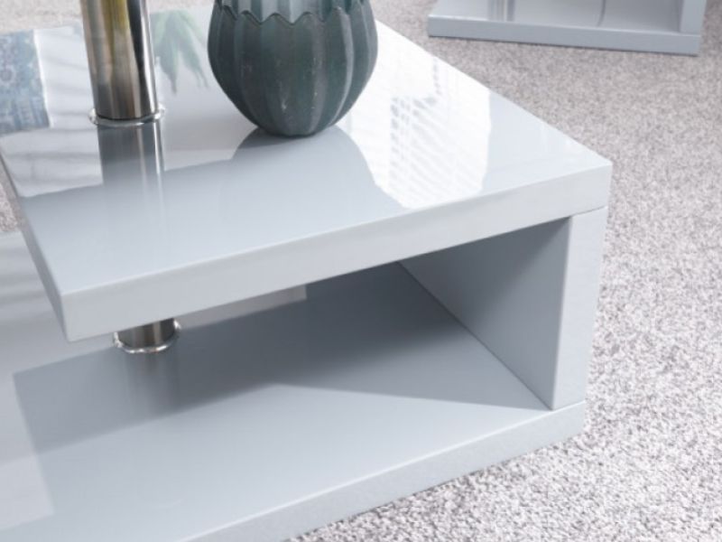 GFW Polar Grey Gloss LED Coffee Table