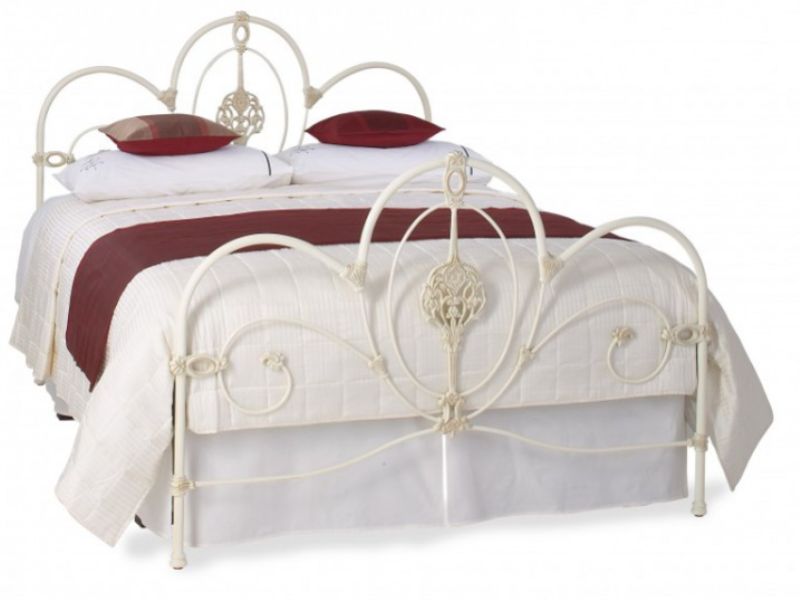 OBC Ballina 5ft Kingsize Glossy Ivory Metal Headboard