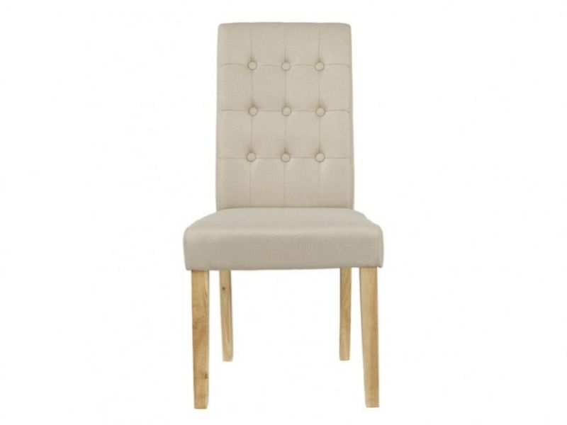 LPD Roma Pair Of Beige Fabric Dining Chairs