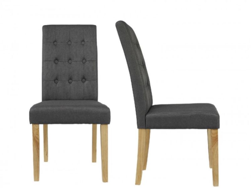 LPD Roma Pair Of Grey Fabric Dining Chairs