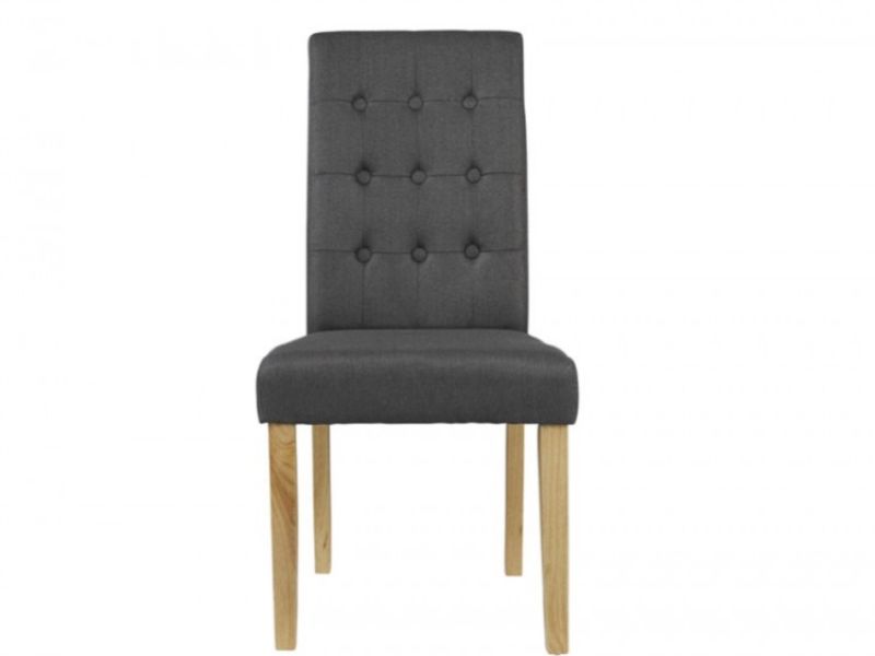 LPD Roma Pair Of Grey Fabric Dining Chairs