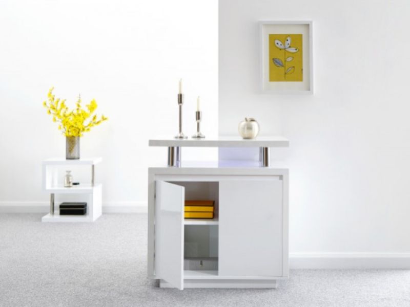 GFW Polar White Gloss LED Sideboard