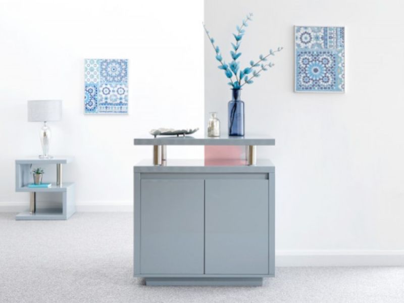 GFW Polar Grey Gloss LED Sideboard