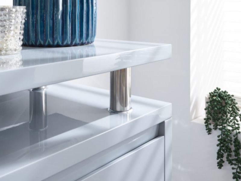 GFW Polar Grey Gloss LED Sideboard