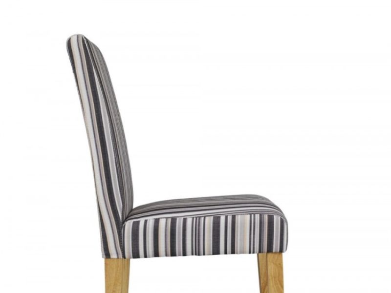 LPD Lorenzo Pair Of Striped Fabric Dining Chairs