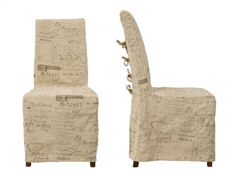 LPD Breton Pair Of Fabric Covered Dining Chairs