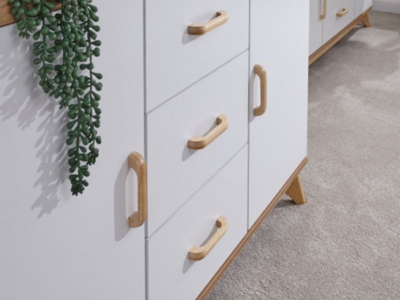 GFW Nordica Large Sideboard in Oak and White