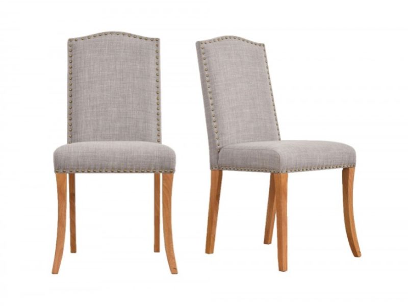LPD Evesham Pair Of Grey Fabric Dining Chairs