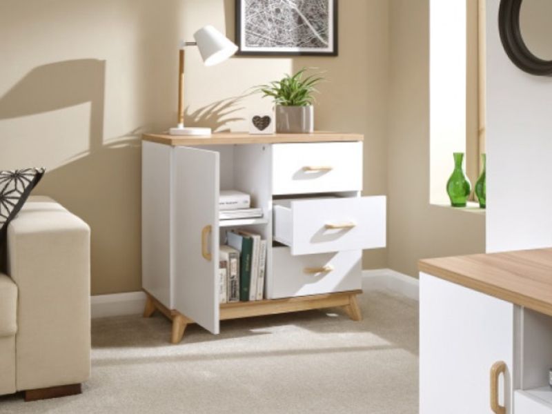 GFW Nordica Small Sideboard in Oak and White