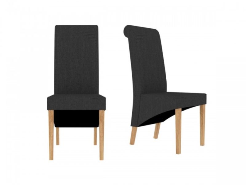 LPD Amelia Pair Of Grey Fabric Dining Chairs