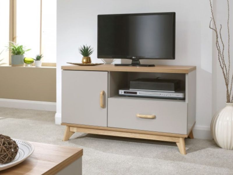 GFW Nordica Small TV Unit in Oak and Grey