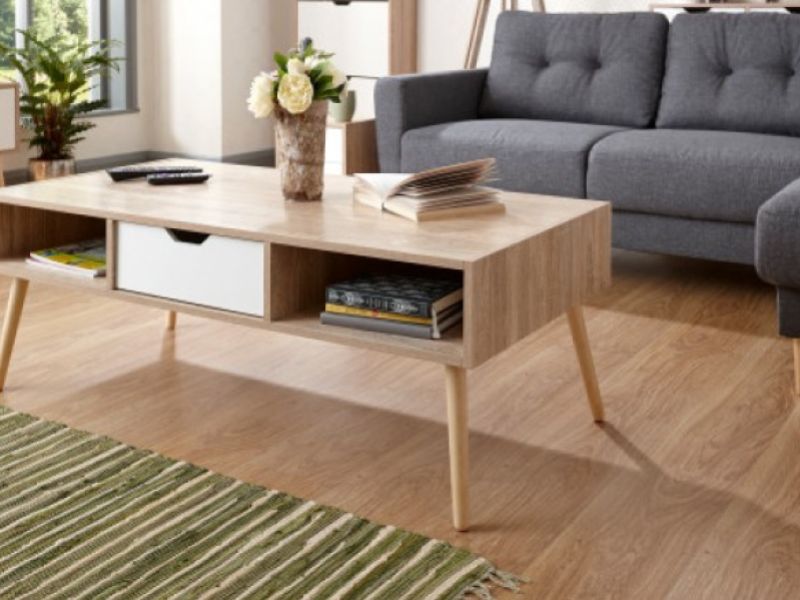 GFW Stockholm Coffee Table in White Oak Effect