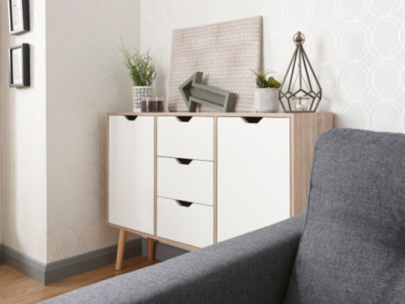 GFW Stockholm Sideboard in White Oak Effect