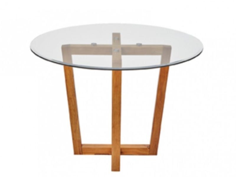 LPD Valencia Glass And Oak Finish Dining Table