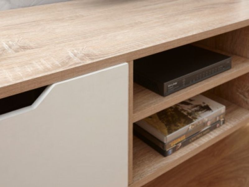 GFW Stockholm TV Cabinet in White Oak Effect