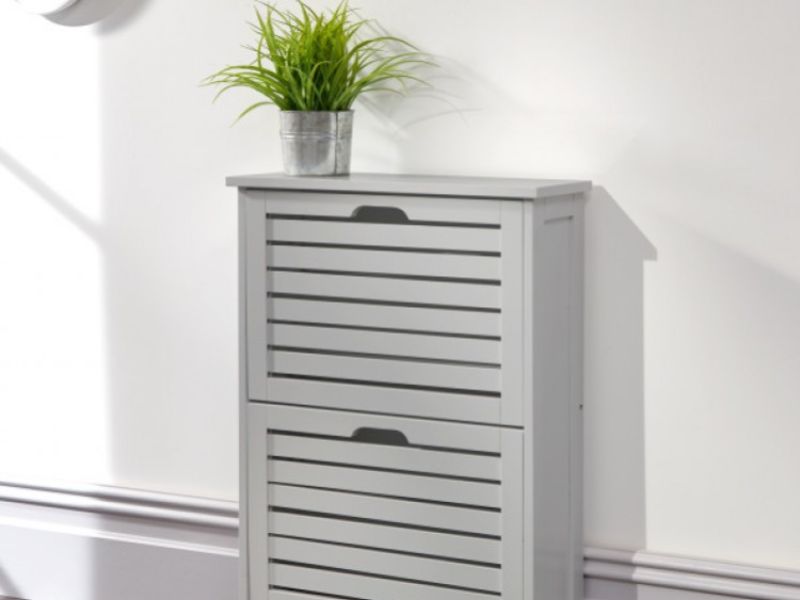 GFW Bergen Two Tier Shoe Cabinet in Grey