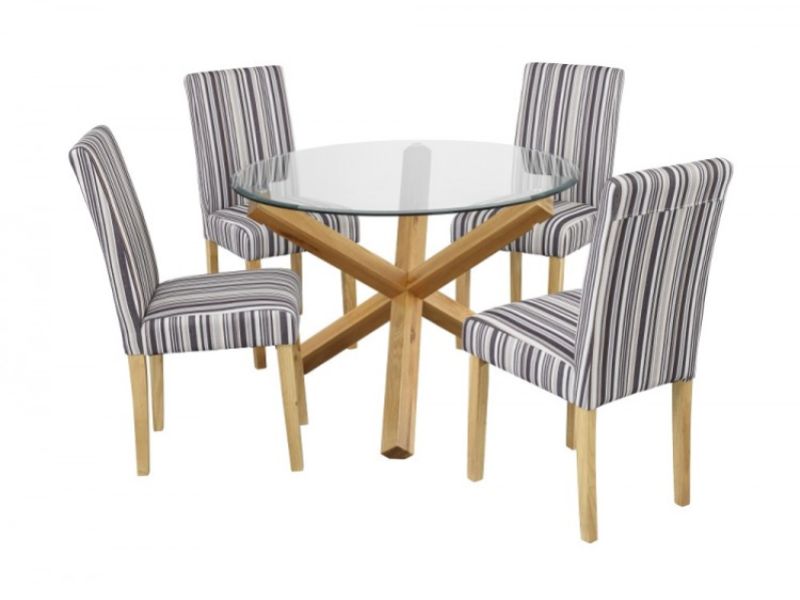 LPD Oporto Medium Size Dining Table Set With 4 Lorenzo Chairs
