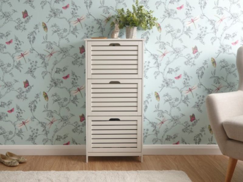 GFW Bergen Three Tier Shoe Cabinet in White