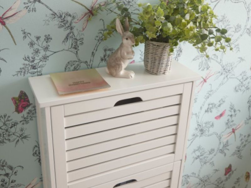 GFW Bergen Three Tier Shoe Cabinet in White