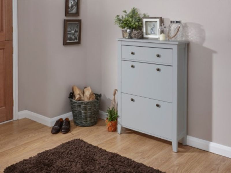 GFW Deluxe Two Tier Shoe Cabinet in Grey