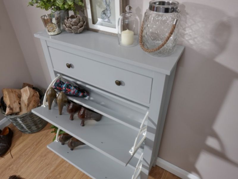 GFW Deluxe Two Tier Shoe Cabinet in Grey