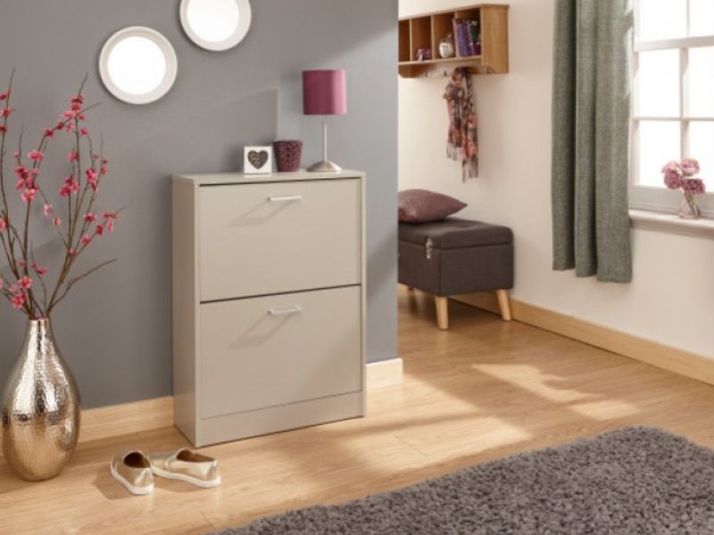 GFW Stirling Two Tier Shoe Cabinet in Grey