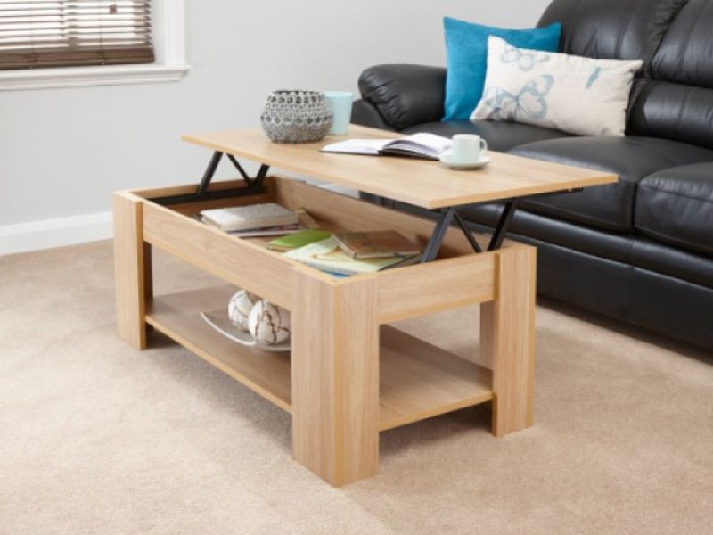 GFW Lift Up Coffee Table in Oak Finish