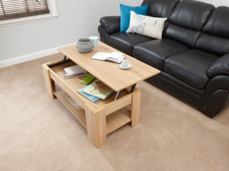 GFW Lift Up Coffee Table in Oak Finish
