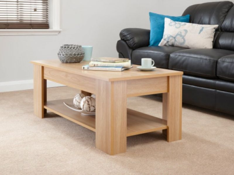 GFW Lift Up Coffee Table in Oak Finish