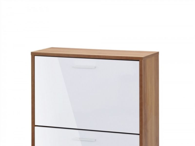 LPD Strand 2 Drawer Shoe Cabinet In White Gloss