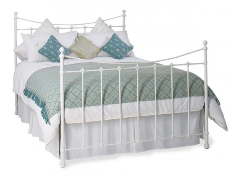OBC Chatsworth 4ft6 Double White Metal Headboard