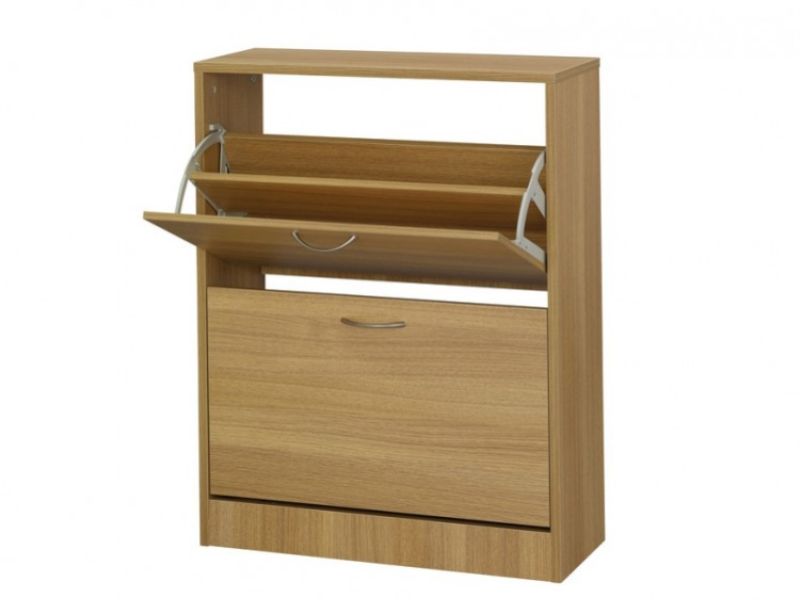 LPD Nova 2 Drawer Shoe Cabinet In An Oak Finish